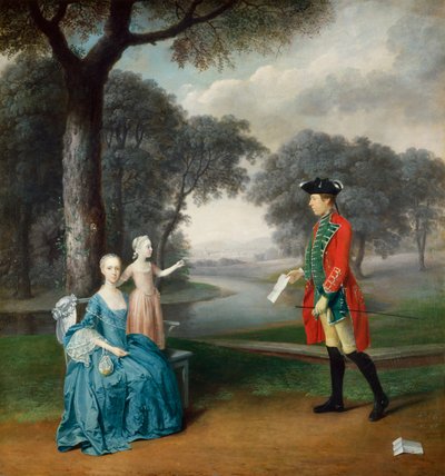Francis Vincent, His Wife Mercy, and Daughter Ann, of Weddington Hall, Warwickshire, 1763 by Arthur Devis